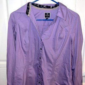 Womens Express lilac colored dress shirt size large
